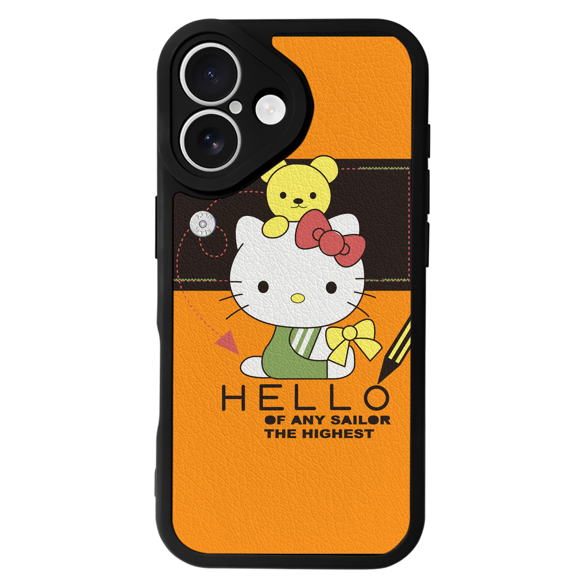 （画像用） Hello Kitty ハローキティ 【iPhone 16シリーズ対応】シリコンスマホケース（レザー調） 材質：シリコン